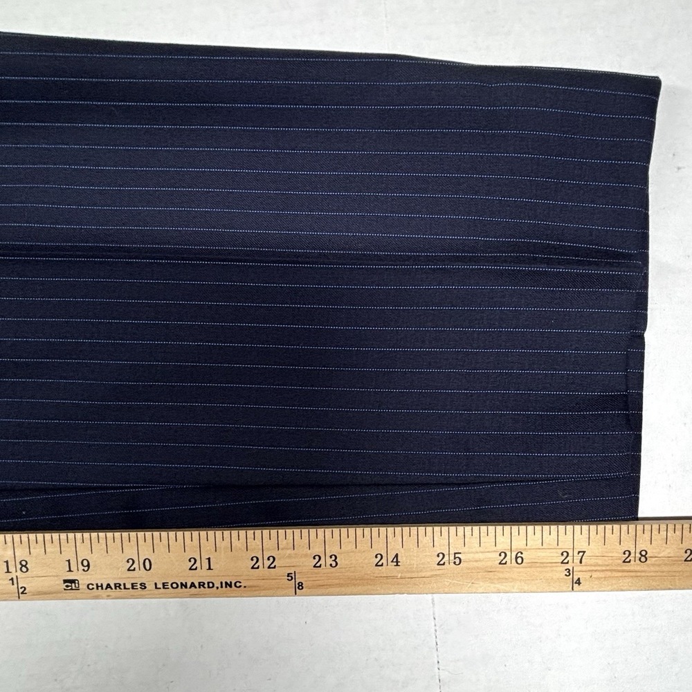 Lauren Ralph Lauren Mens 42R Navy Blue Pinstriped 2-Pc Suit Wythe Wool 36X28 EUC - Picture 15 of 16